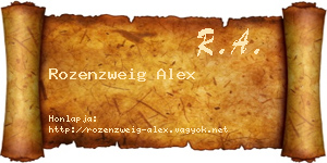 Rozenzweig Alex névjegykártya