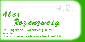 alex rozenzweig business card